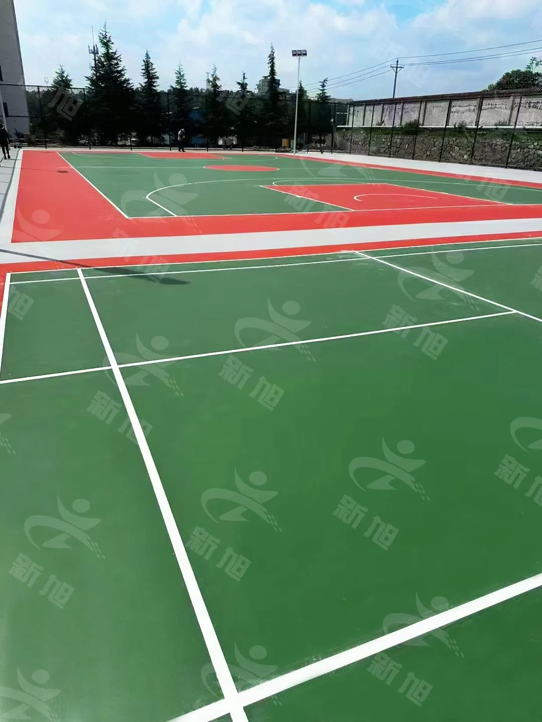 硅pu籃球場定制完工案例